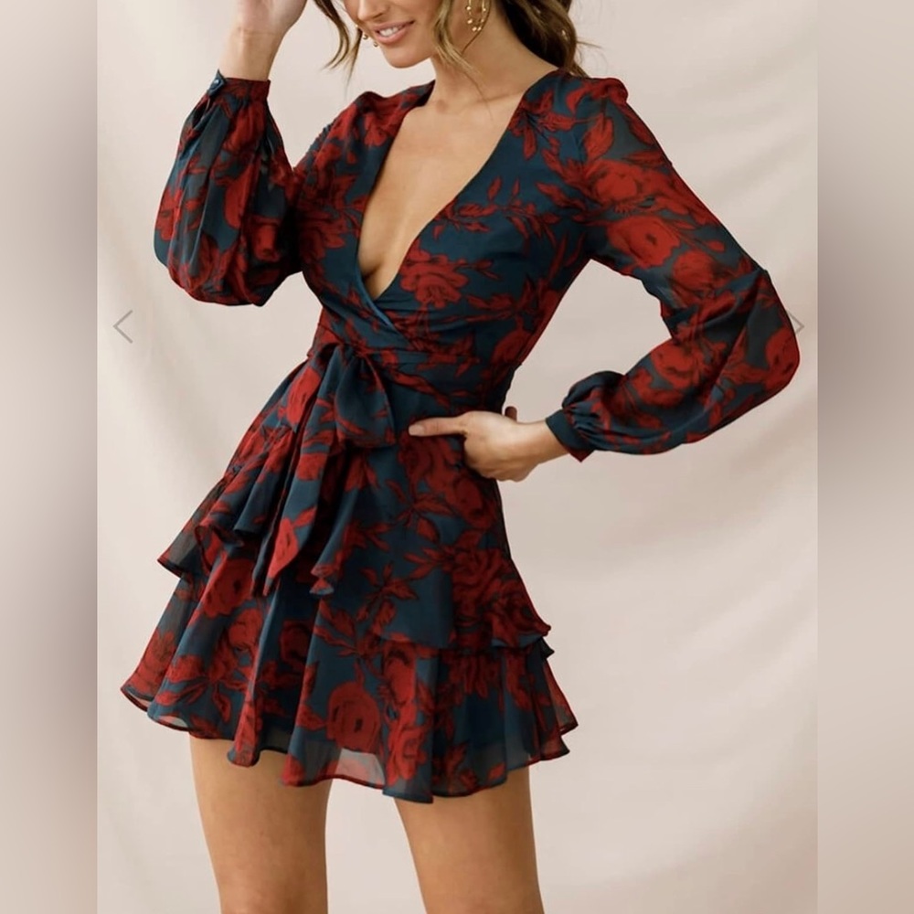 Boho V Neck Floral Print Romper With Flare Sleeves